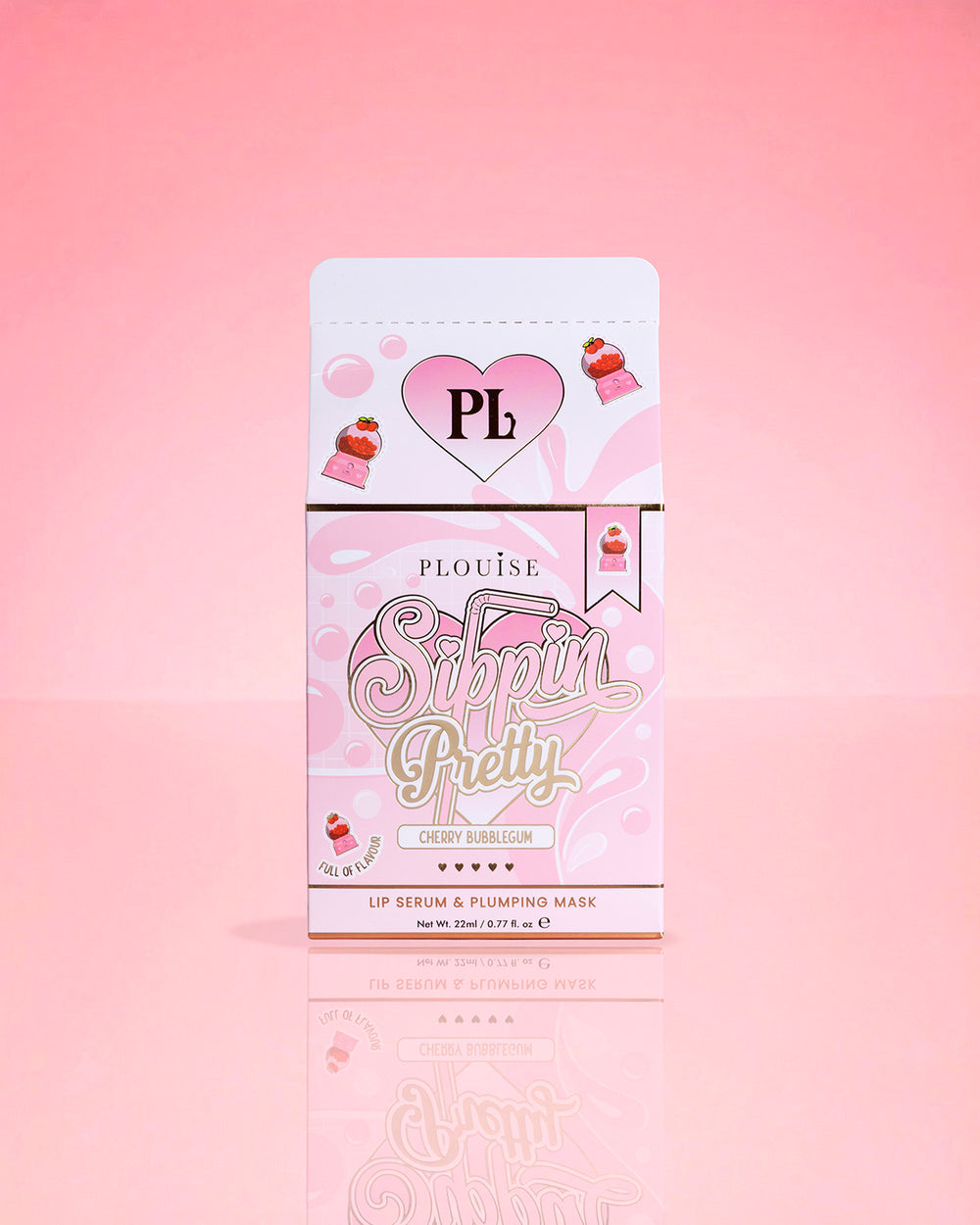 P.Louise Sippin Pretty Peptide Lip Serum & Treatment Duo Cherry Bubblegum Packaging