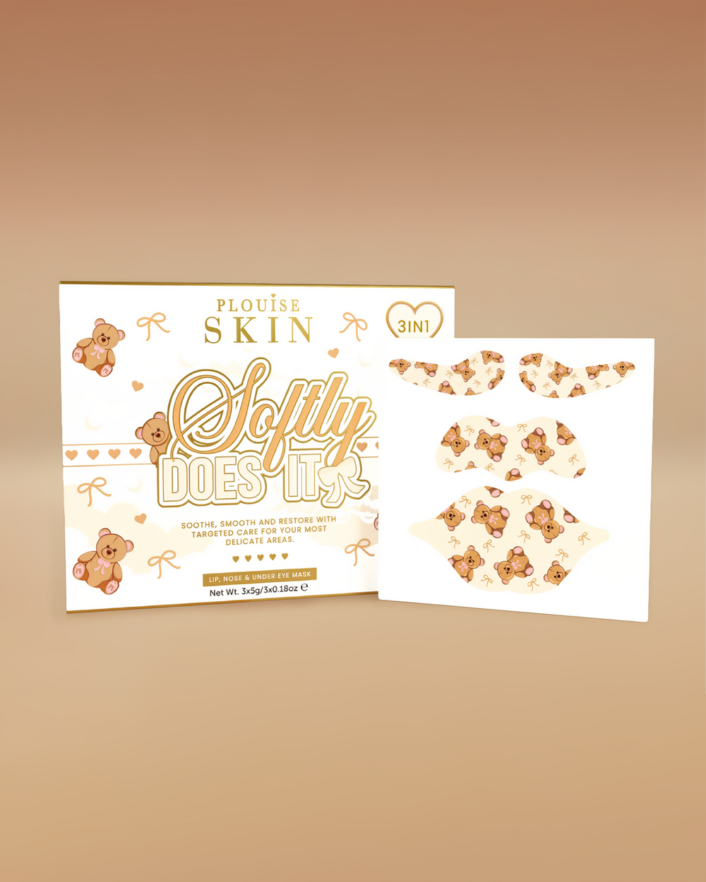Softly Does It 3-in-1 Lip, Eye & Nose Mask Set - PRE-ORDER